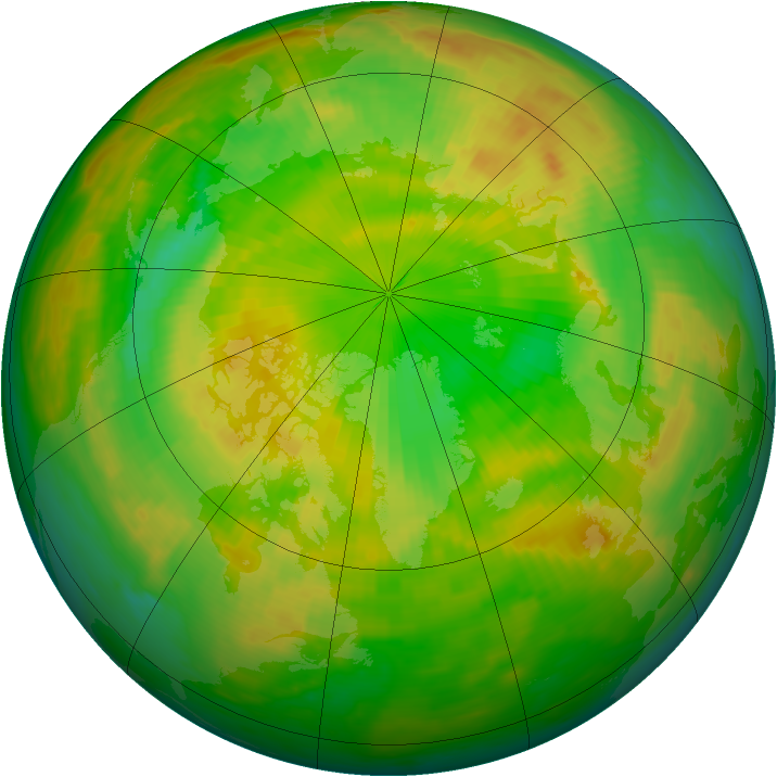 Arctic ozone map for 05 June 1990